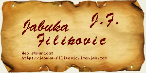 Jabuka Filipović vizit kartica